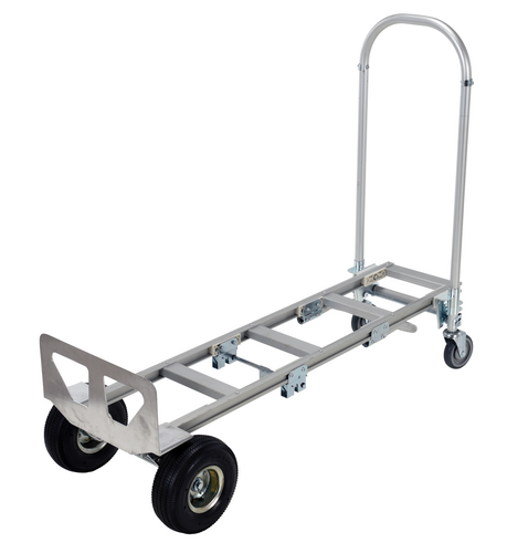 Aluminum 2 in 1 Convertible Hand Truck 500 LB Capacity Silver