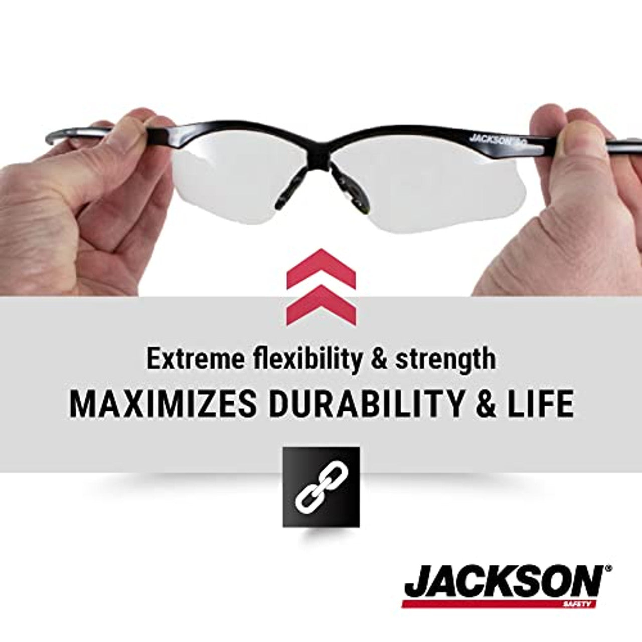Jackson SG Safety Glasses - Clear Lens - Black Frame
