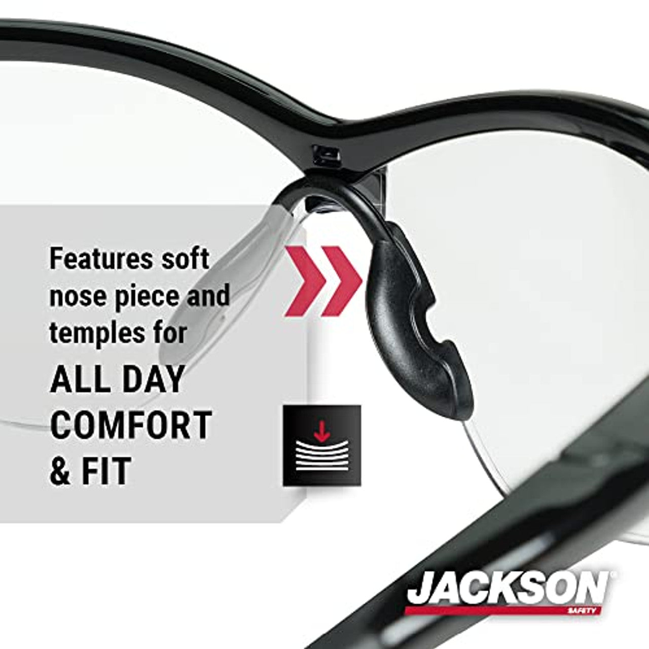 Jackson SG Safety Glasses - Clear Lens - Black Frame