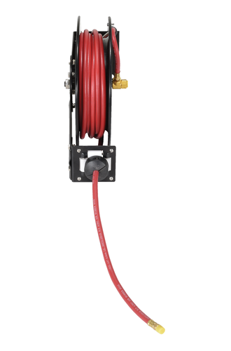 Steel Spring Driven Hose Reel 20 Ft. 1/4 In. Diameter Black