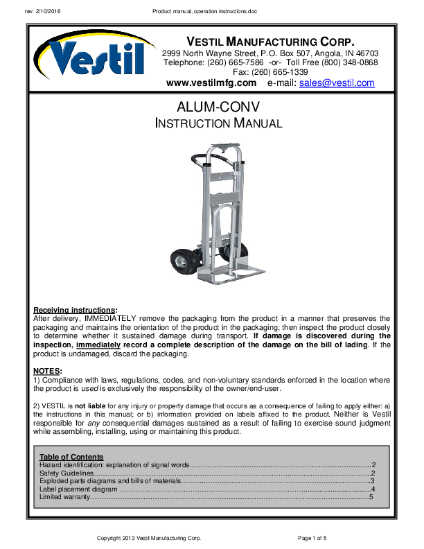 Aluminum 2 in 1 Convertible Hand Truck 18-7/8 In. x 20-1/2 In. x 51-1/2 In.