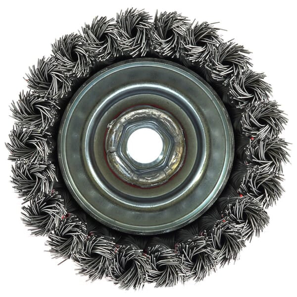 4" x 5/8-11" .020" Carbon Steel Knotted Cup Brush