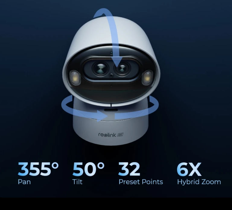 Argus Track 4K Dual-Lens Wi-Fi Solar/Battery Camera with Auto-Zoom Tracking