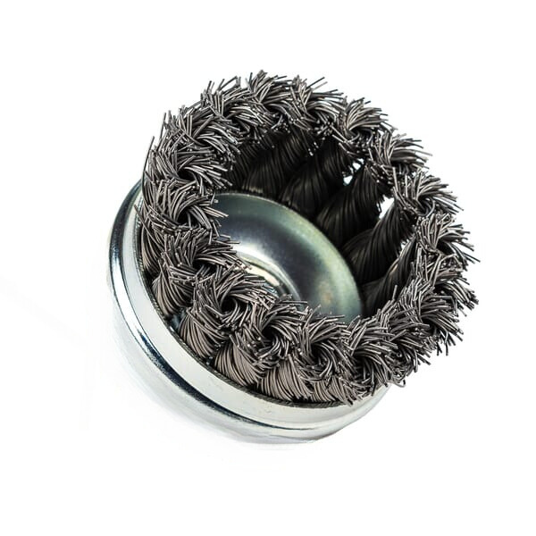 3" x 5/8-11" .020" Carbon Steel Knotted Cup Brush