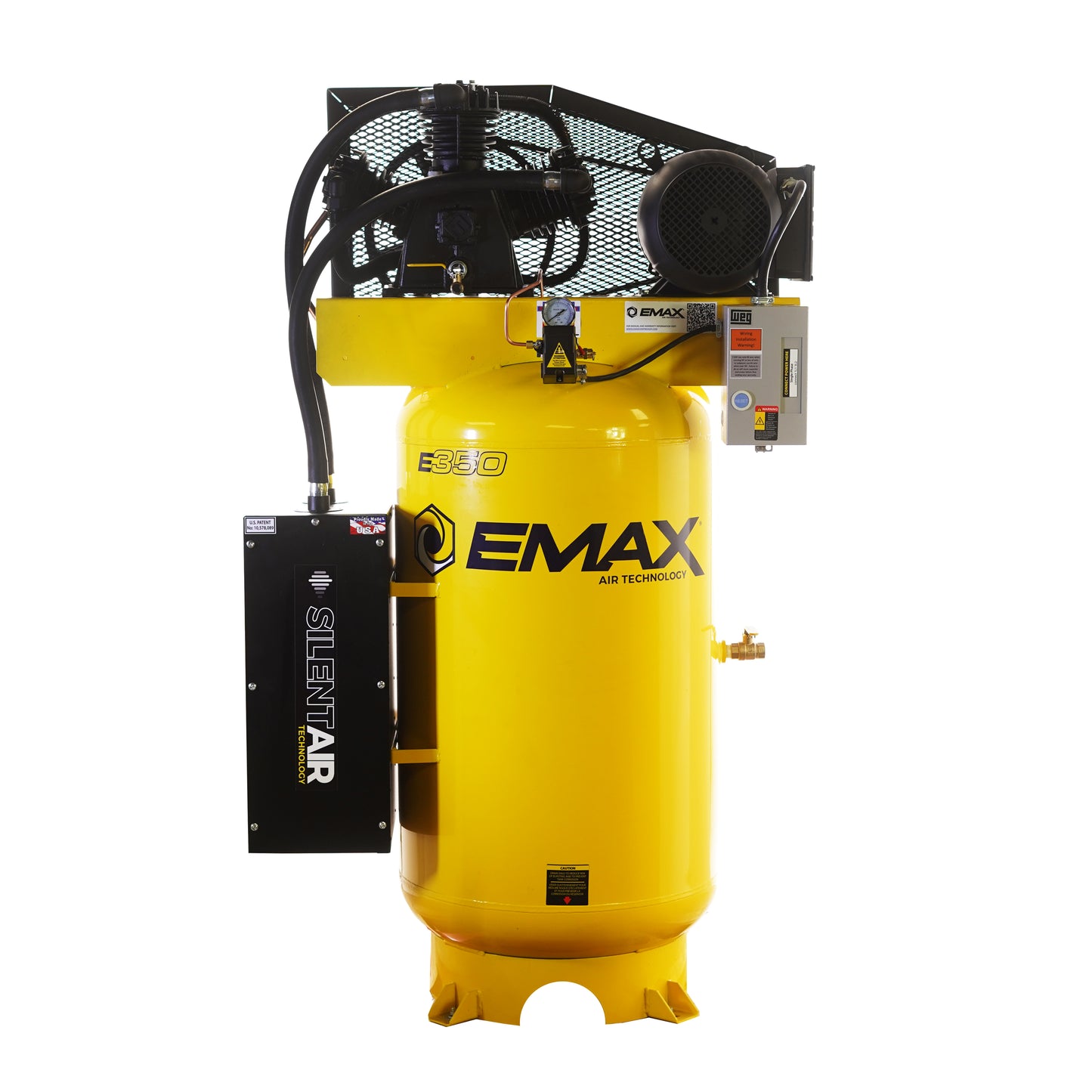 80 Gal. 7.5 HP 3-Cylinder 1-Phase 175 PSI Silent Air Electric Air Compressor with Isolator Pads and Auto Drain