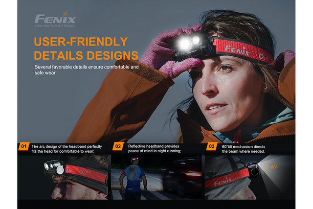 Fenix HM65R-T Rechargeable Trail Running Headlamp 1500 Lumens