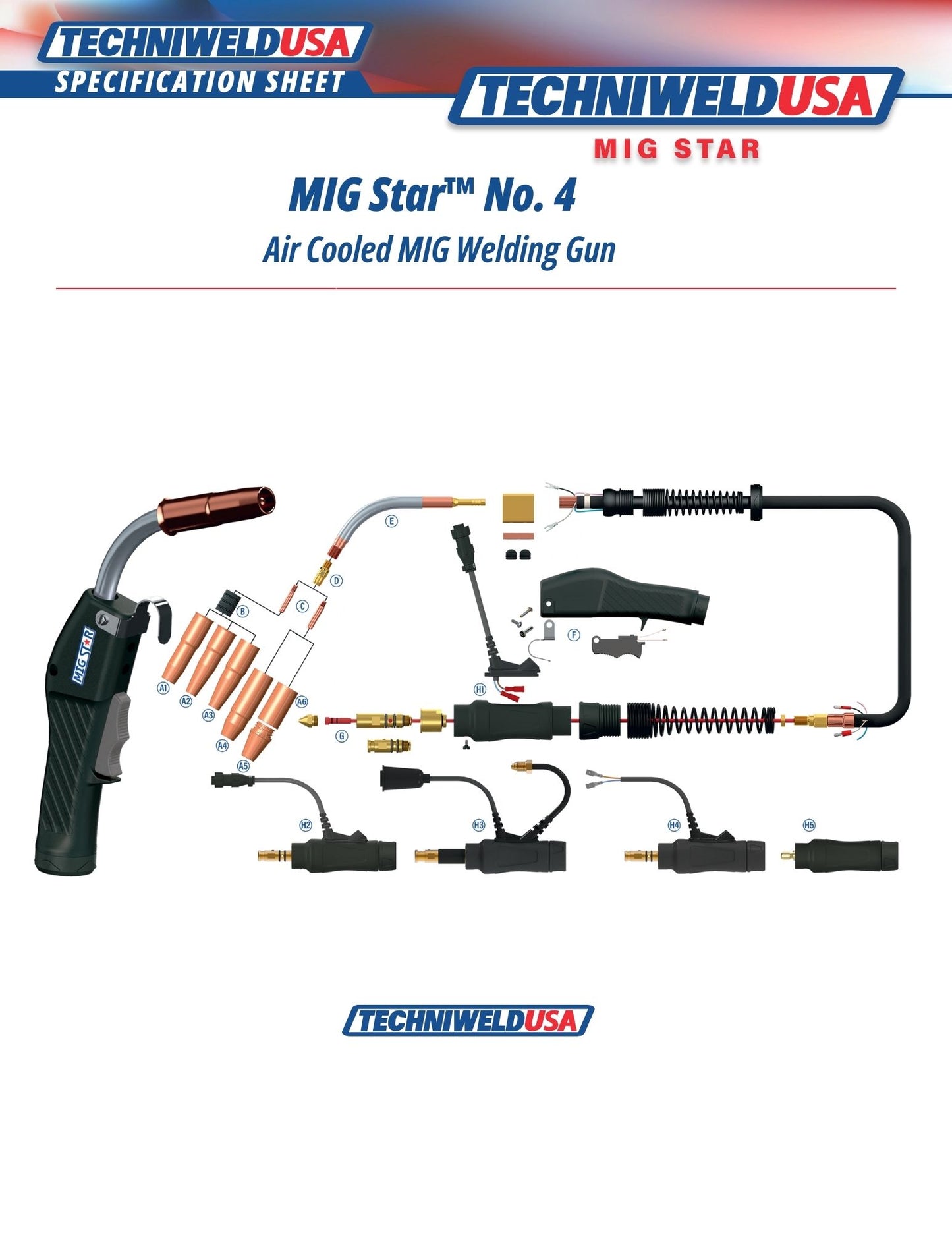 Mig Star 400 AMP Air Cooled 25 ft. Mig Gun, Tweco Compatible