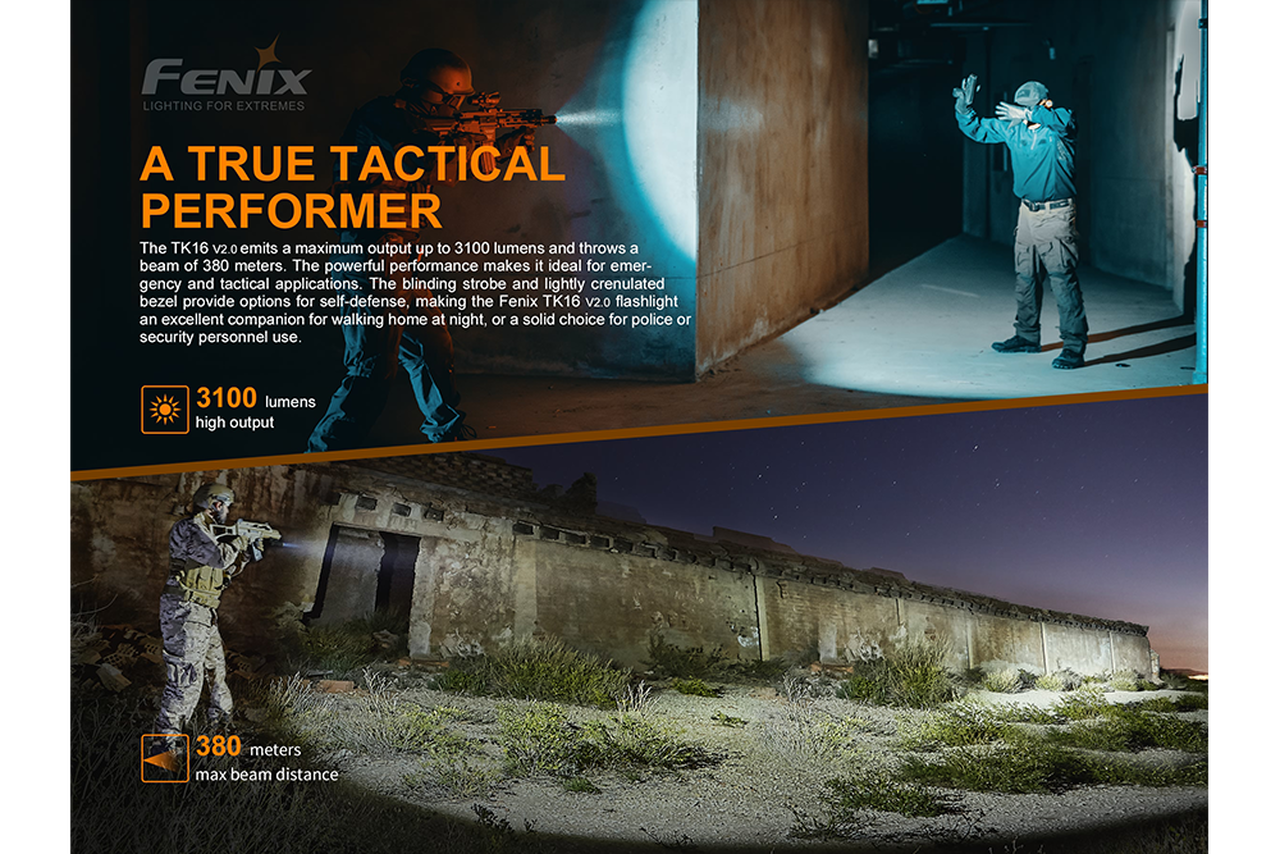 Fenix TK16 V2 Tactical Flashlight - 3100 Lumens