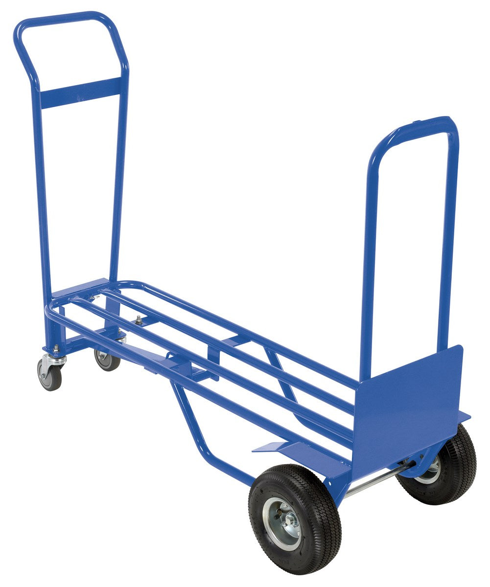 Steel Four Wheel Hand Truck 600 Lb. Capacity Blue