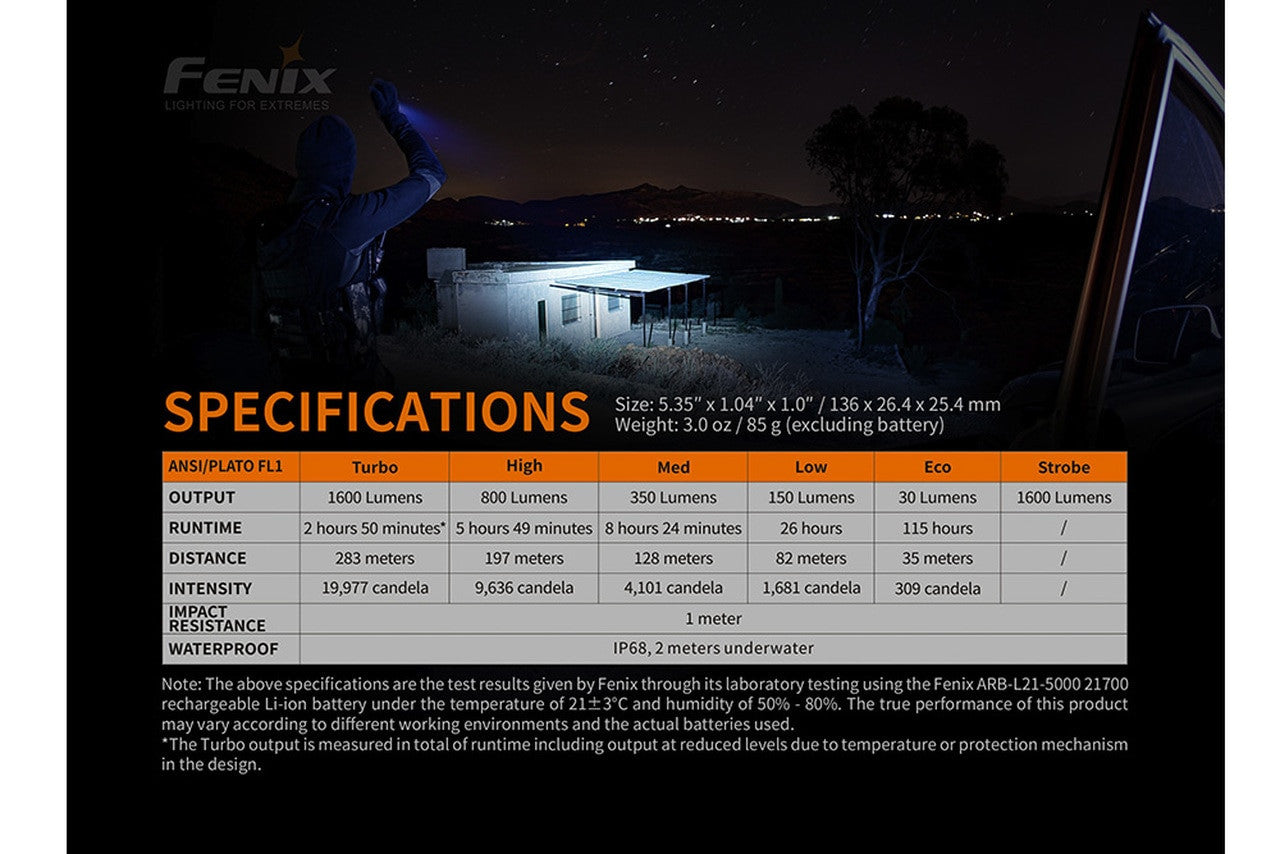 Fenix PD36R Rechargeable All-Purpose Flashlight - 1600 Lumens