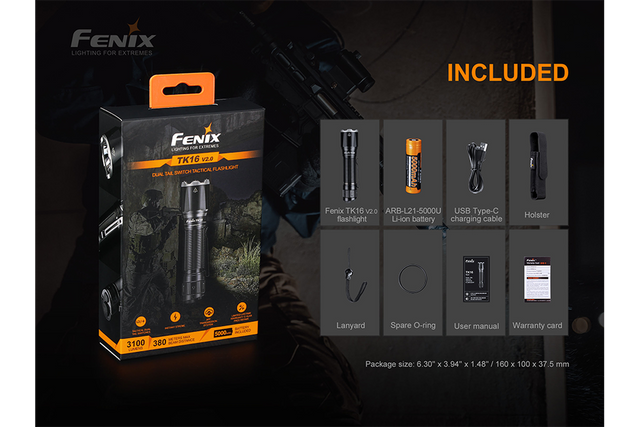 Fenix TK16 V2 Tactical Flashlight - 3100 Lumens