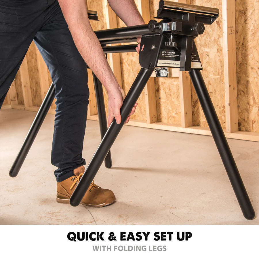 Evolution Universal Miter Saw Stand With Telescopic Arms And Folding Legs