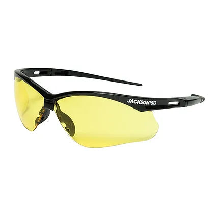 Jackson SG Safety Glasses- Amber Lens - Black Frame - Hardcoat Anti-Scracth - Low Light