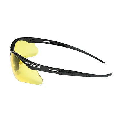Jackson SG Safety Glasses- Amber Lens - Black Frame - Hardcoat Anti-Scracth - Low Light