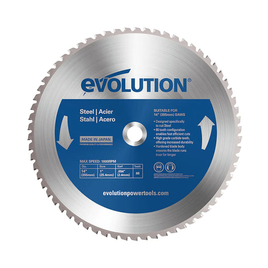 Evolution 14BLADEST | 14 In. | 66T | 1 In. Arbor | Mild Steel And Ferrous Metal TCT Blade