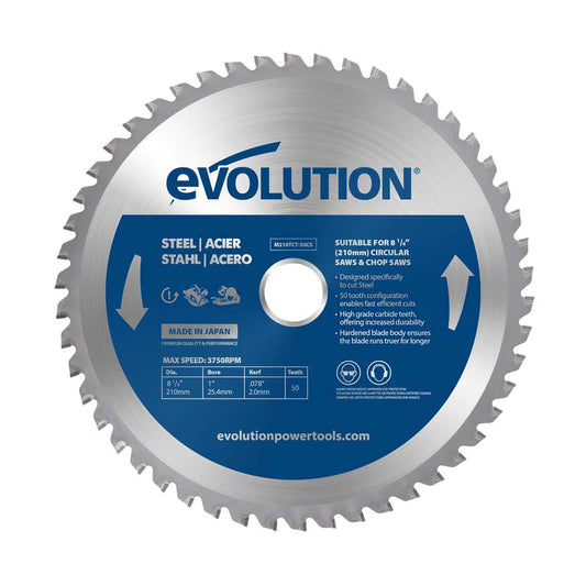 Evolution M210TCT--50CS  | 8-1/4 In. | 50T | 1 In. Arbor | Mild Steel And Ferrous TCT Blade