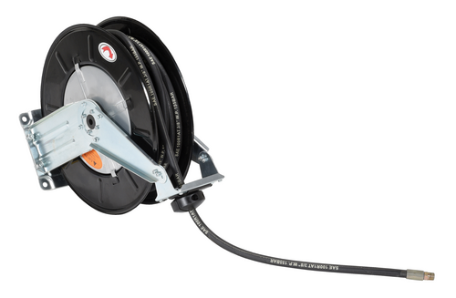 Steel Spring Driven Hose Reel 35 Ft. 1/2 In. Diameter Black