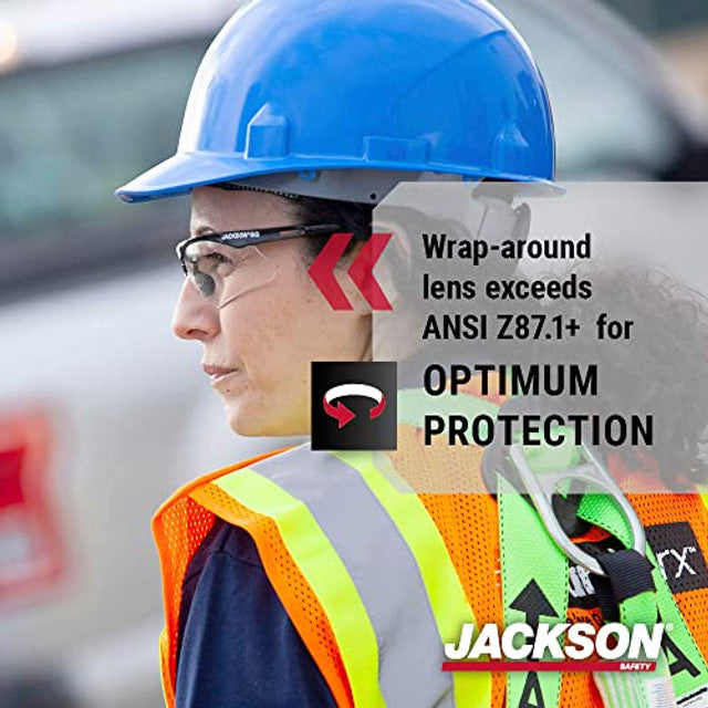 Jackson SG Safety Glasses - Clear Lens - Black Frame