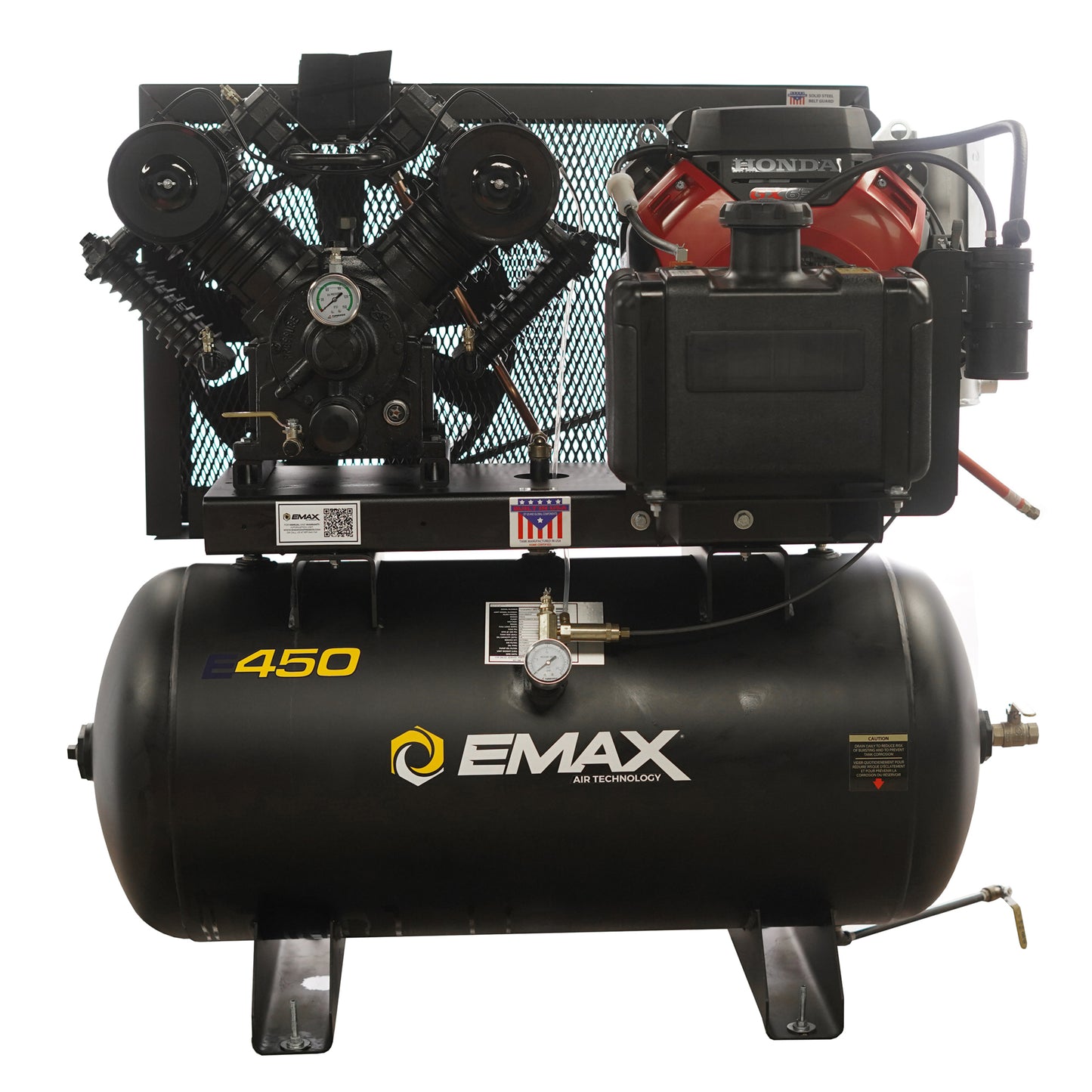 EMAX Honda GX Gas Driven Air Compressor with Electric Start — 18 HP, 60-Gallon, 39 CFM, Truck Mount