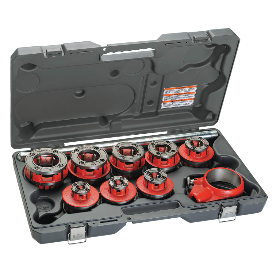 Exposed Ratchet Threader Set, 1/8 in (NPT) to 2 in (NPT), Model 12-R