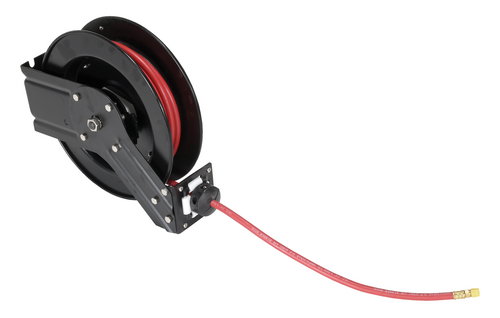 Steel Spring Driven Hose Reel 20 Ft. 1/4 In. Diameter Black