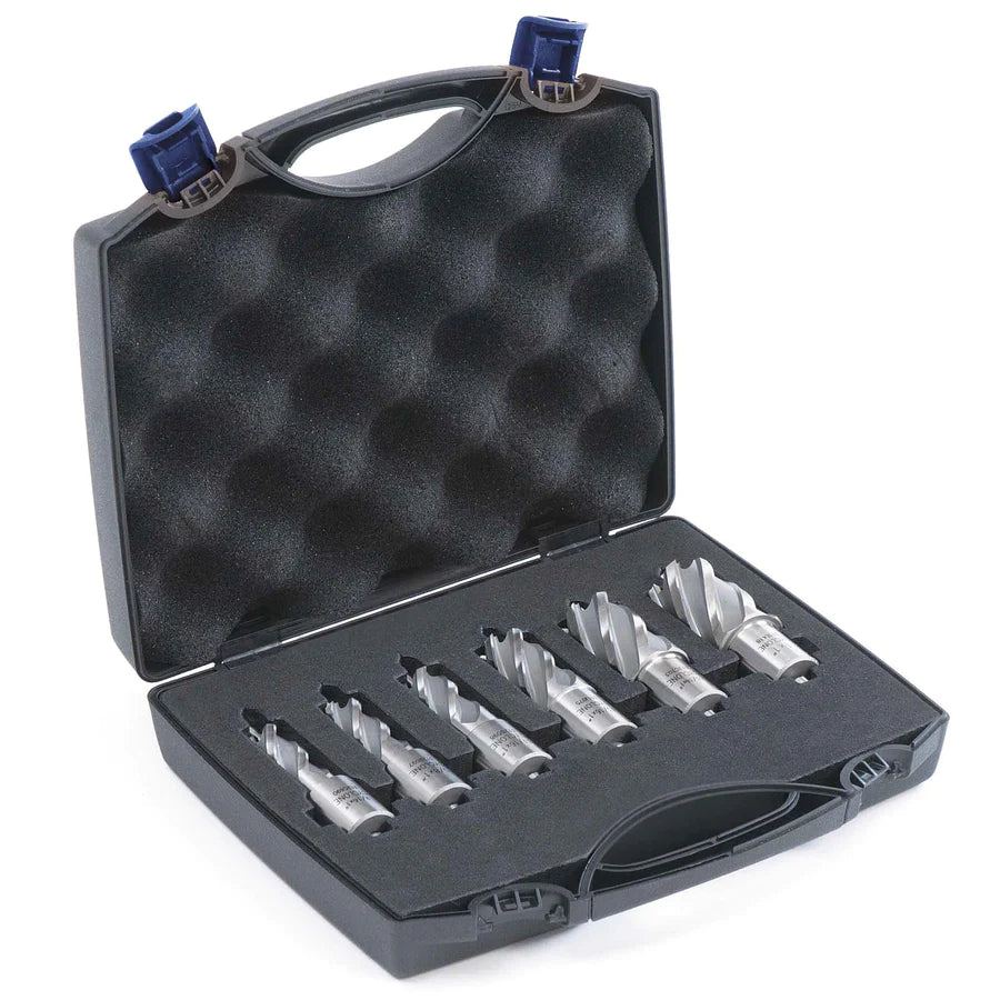 Evolution 6pc 2 In. Depth Annular HSS Mag Drill Cutter Set 9/16 To 1 Inch With 3/4 Inch Weldon Shank