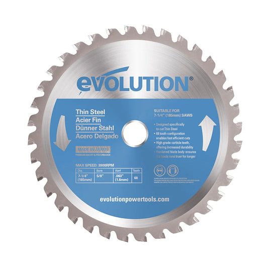 Evolution 7-1/4BLADETS | 7-1/4 In. | 68T | 5/8 In. Arbor | Thin Steel And Ferrous Metal TCT Blade