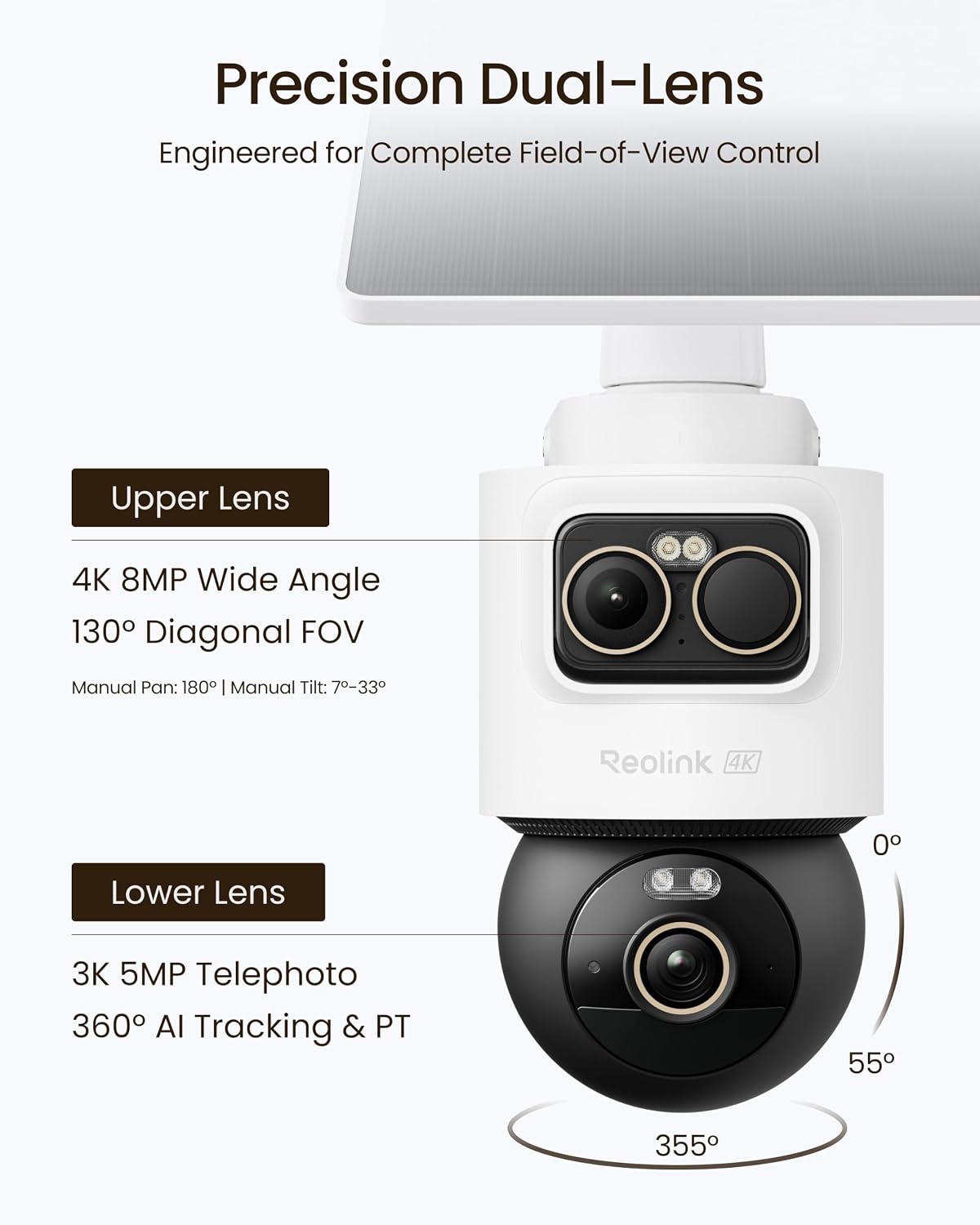 Reolink Wireless 4K+3K Dual Lens Outdoor Security Camera, OMVI 2i Ultra