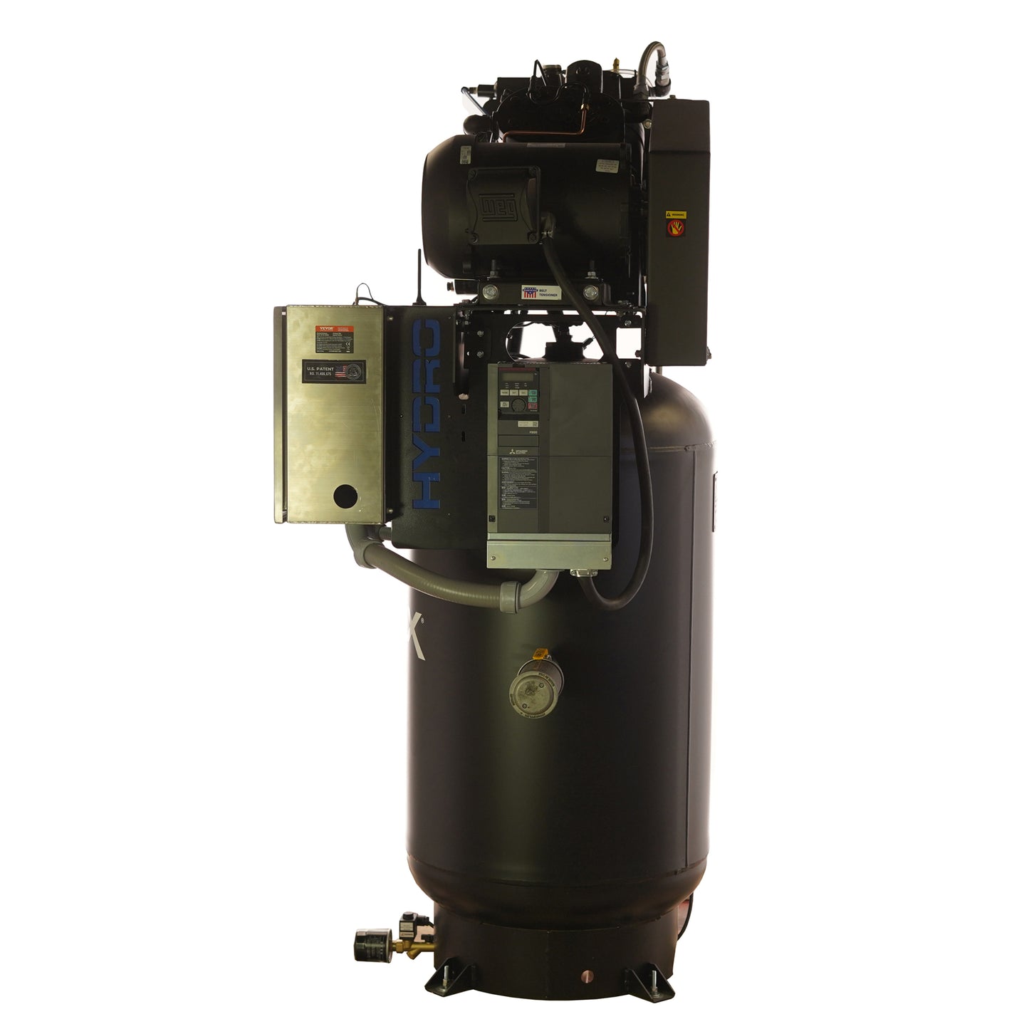 EMAX Hydro SMART AIR® Silent Air Industrial 10HP 38CFM Three Phase 230 Volt 2-Stage 80 Gal. Vertical Stationary Electric Air Compressor