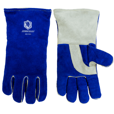 Premium blue Side split Cowhide 14” Stick welding glove