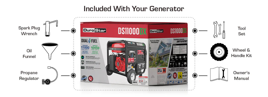 11,000 Watt Dual Fuel Portable DX Generator w/ CO Alert