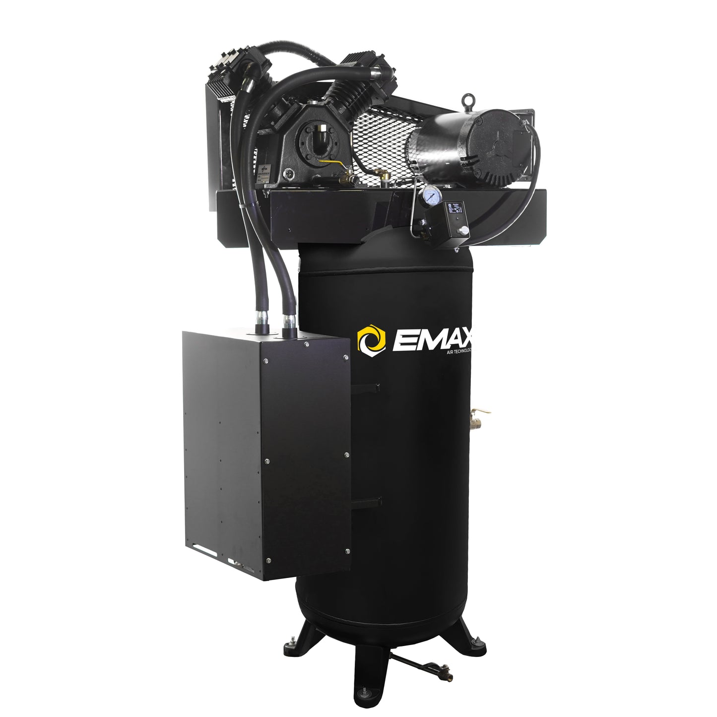 EMAX Silent Air Industrial 5HP 2CYL Single Stage 19CFM 60 Gallon Air Compressor