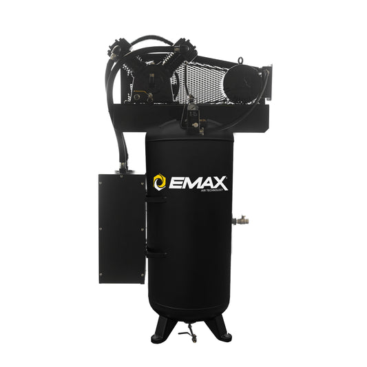 EMAX Silent Air Industrial 5HP 2CYL Single Stage 19CFM 60 Gallon Air Compressor