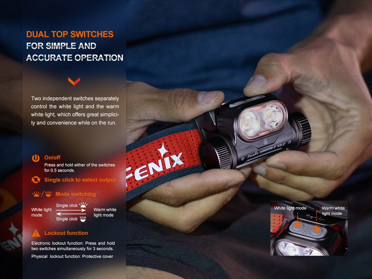 Fenix HM65R-T Rechargeable Trail Running Headlamp 1500 Lumens