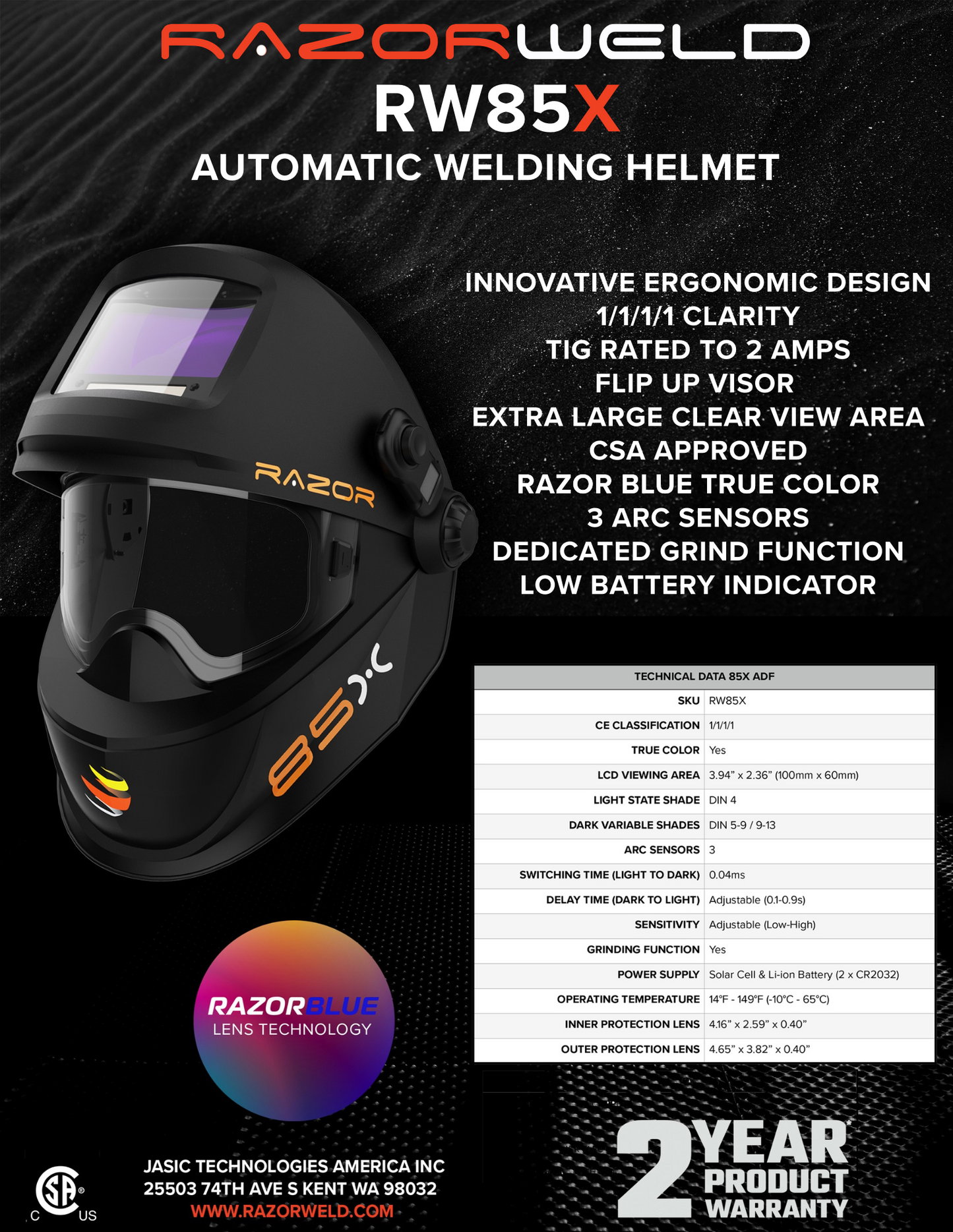 Razorweld RW85X Welding Helmet