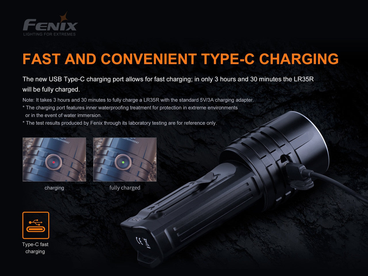 Fenix LR35R Rechargeable Flashlight - 10,000 Lumens