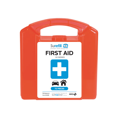 Surefill™ ALL PURPOSE 10 Series First Aid Kit – Red Translucent Case