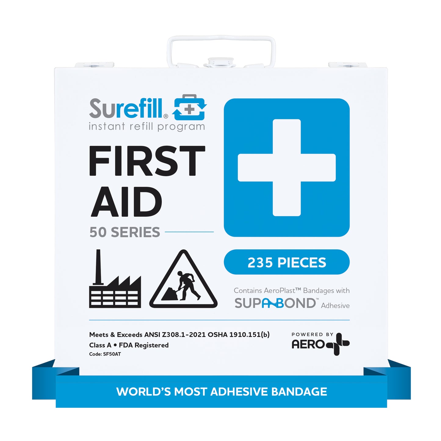 SUREFILL™ 50 ANSI 2021 A+ First Aid Kit – Metal Case