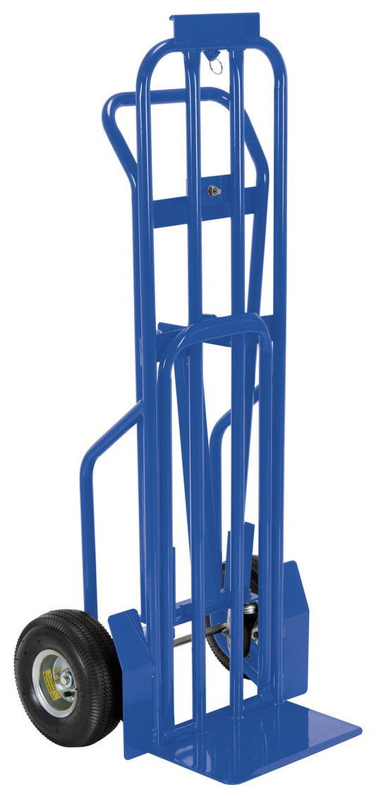 Steel Four Wheel Hand Truck 600 Lb. Capacity Blue