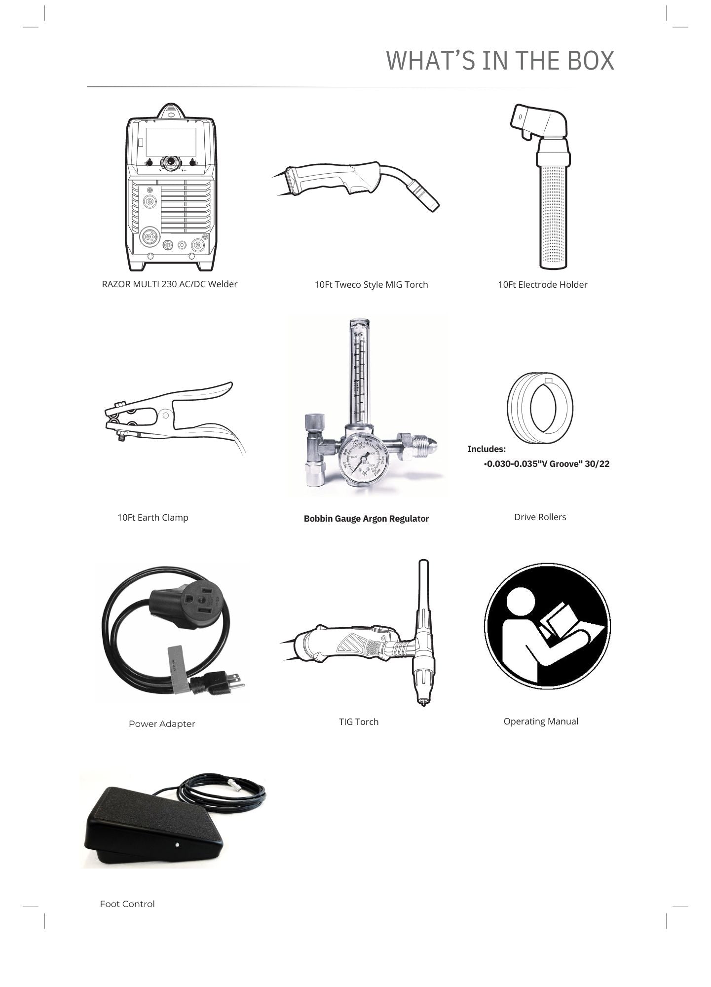 RAZORWELD 230DI Digital (PFC) Welder (Including Foot Control)