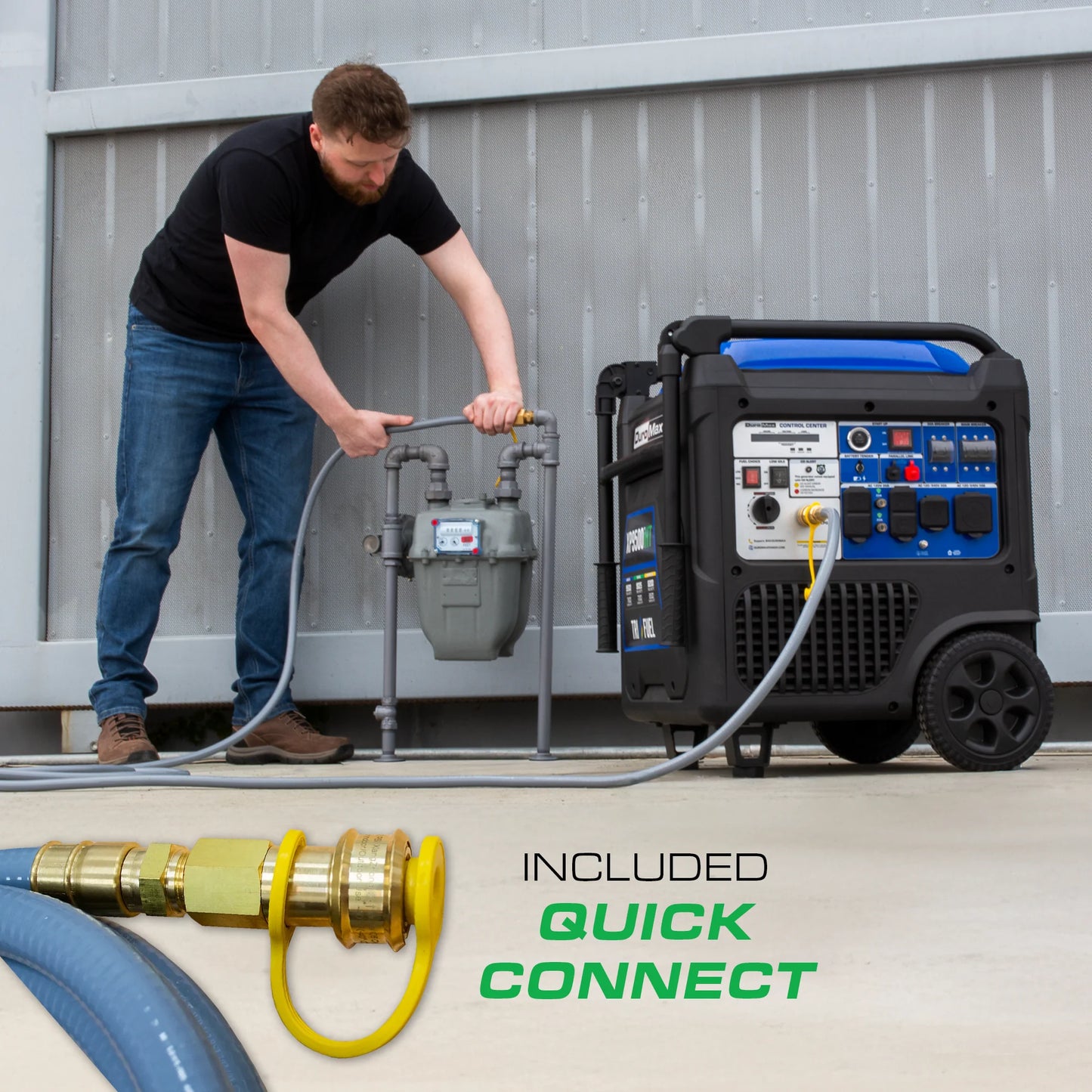 DuroMax 9,500 Watt Portable Tri Fuel Inverter Generator - Quiet, Low THD