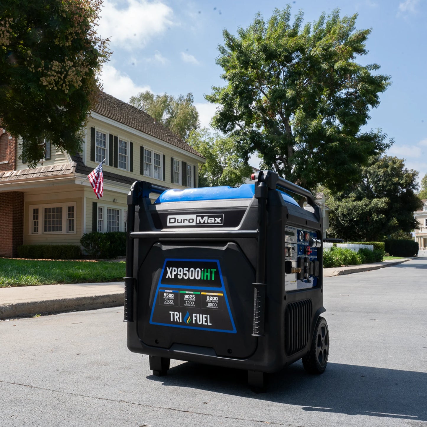 DuroMax 9,500 Watt Portable Tri Fuel Inverter Generator - Quiet, Low THD