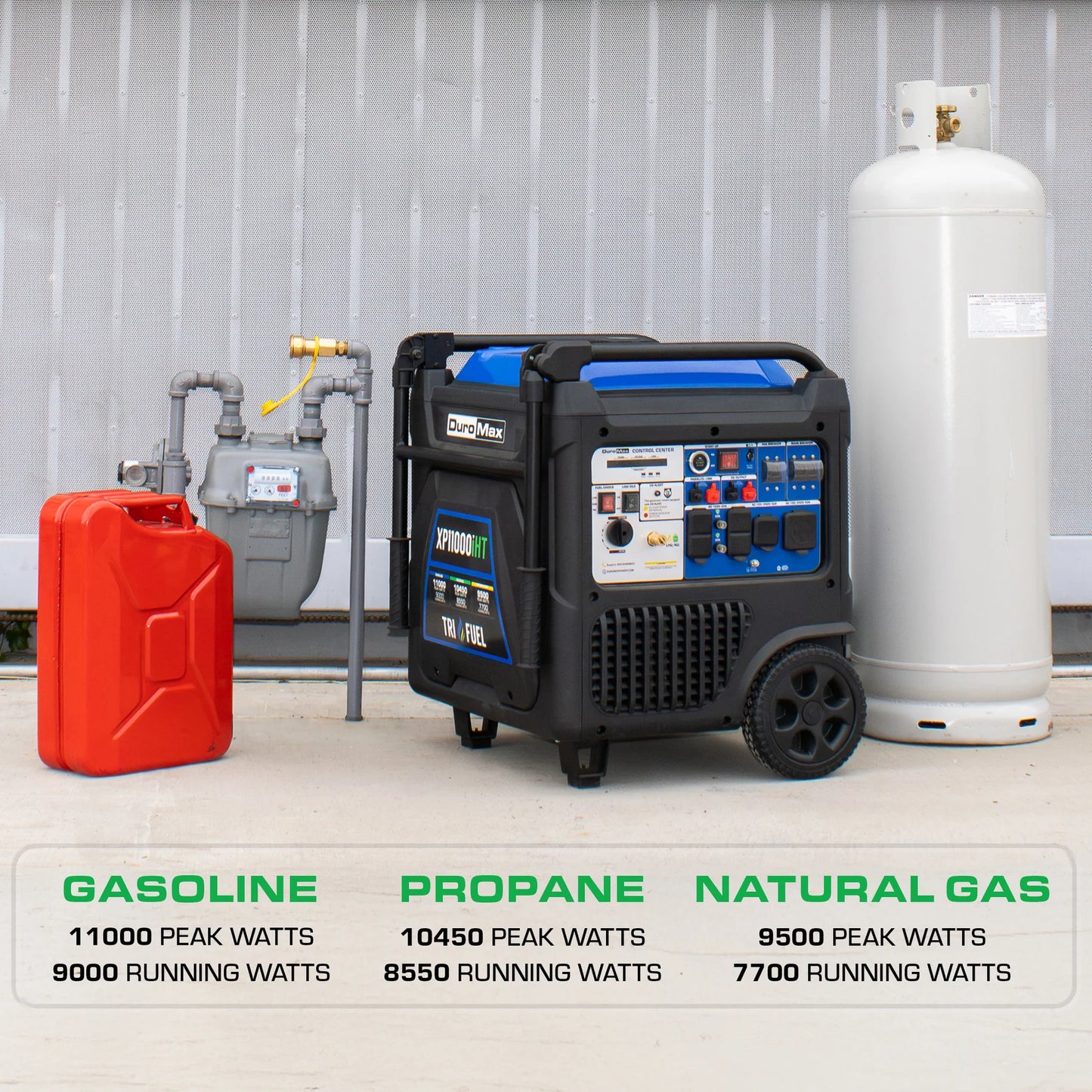 11,000 Watt Portable Tri Fuel Inverter Generator - Quiet, Low THD
