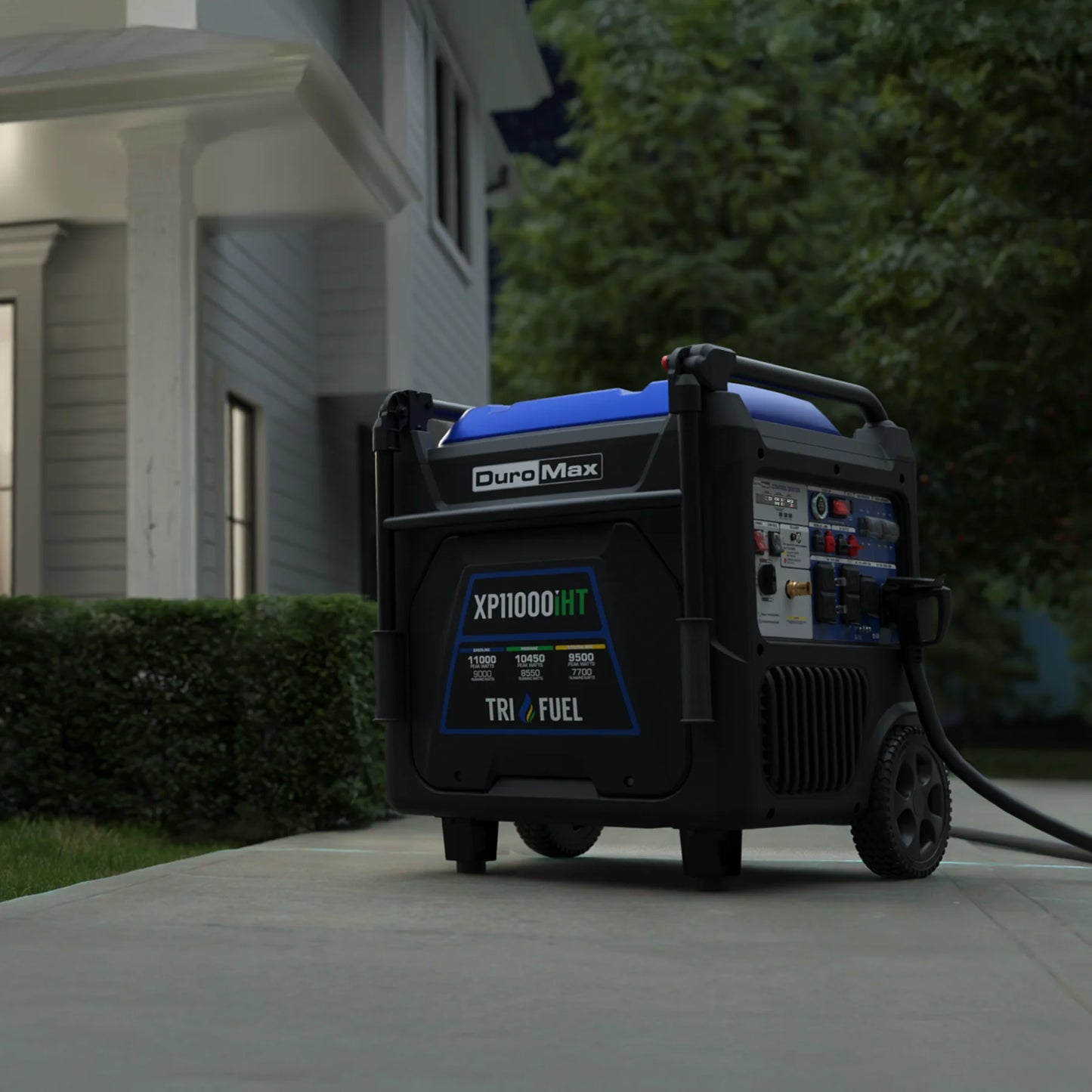 11,000 Watt Portable Tri Fuel Inverter Generator - Quiet, Low THD