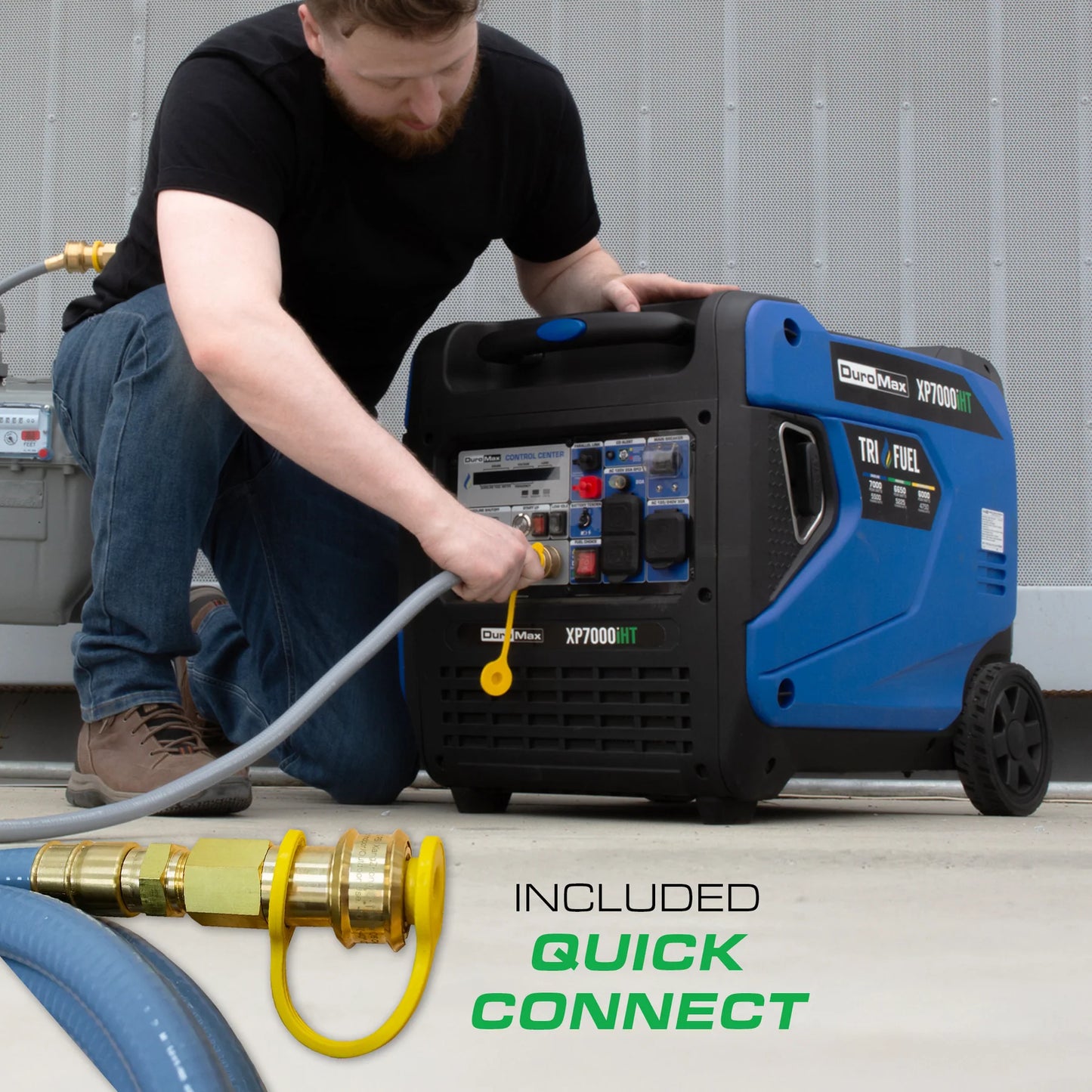 7,000 Watt Portable Tri Fuel Inverter Generator - Quiet, Low THD