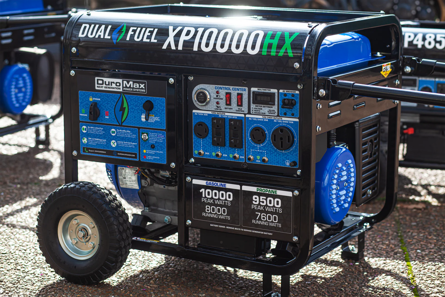 10,000 Watt Dual Fuel Portable HX Generator w/ CO Alert