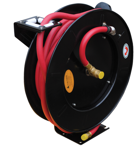 Steel Spring Driven Hose Reel 50 Ft. 1/2 In. Diameter Black