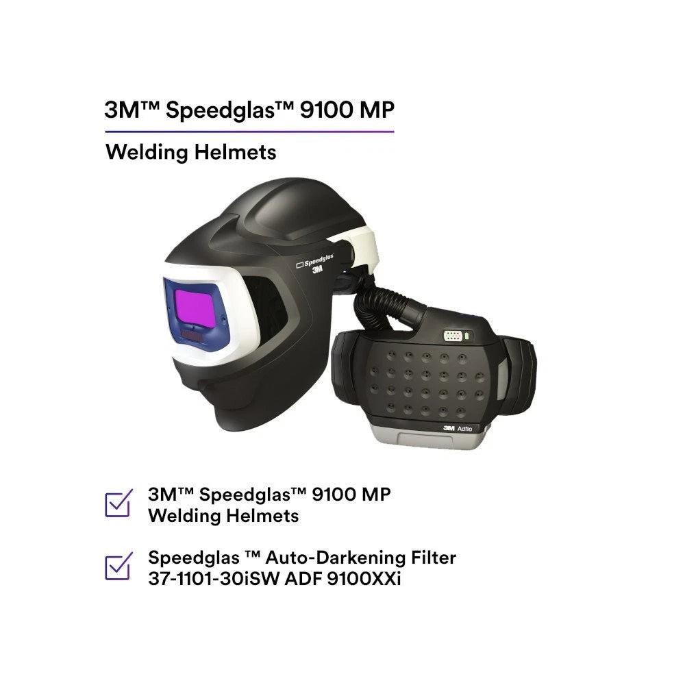 Adflo™ PAPR HE System with 3M Speedglas™ Welding Helmet 9100 MP, 37,1101-30iSW, Incl Kit/9100XXi Lens/HE Filter