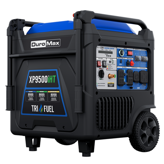 DuroMax 9,500 Watt Portable Tri Fuel Inverter Generator - Quiet, Low THD